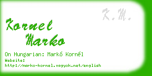 kornel marko business card